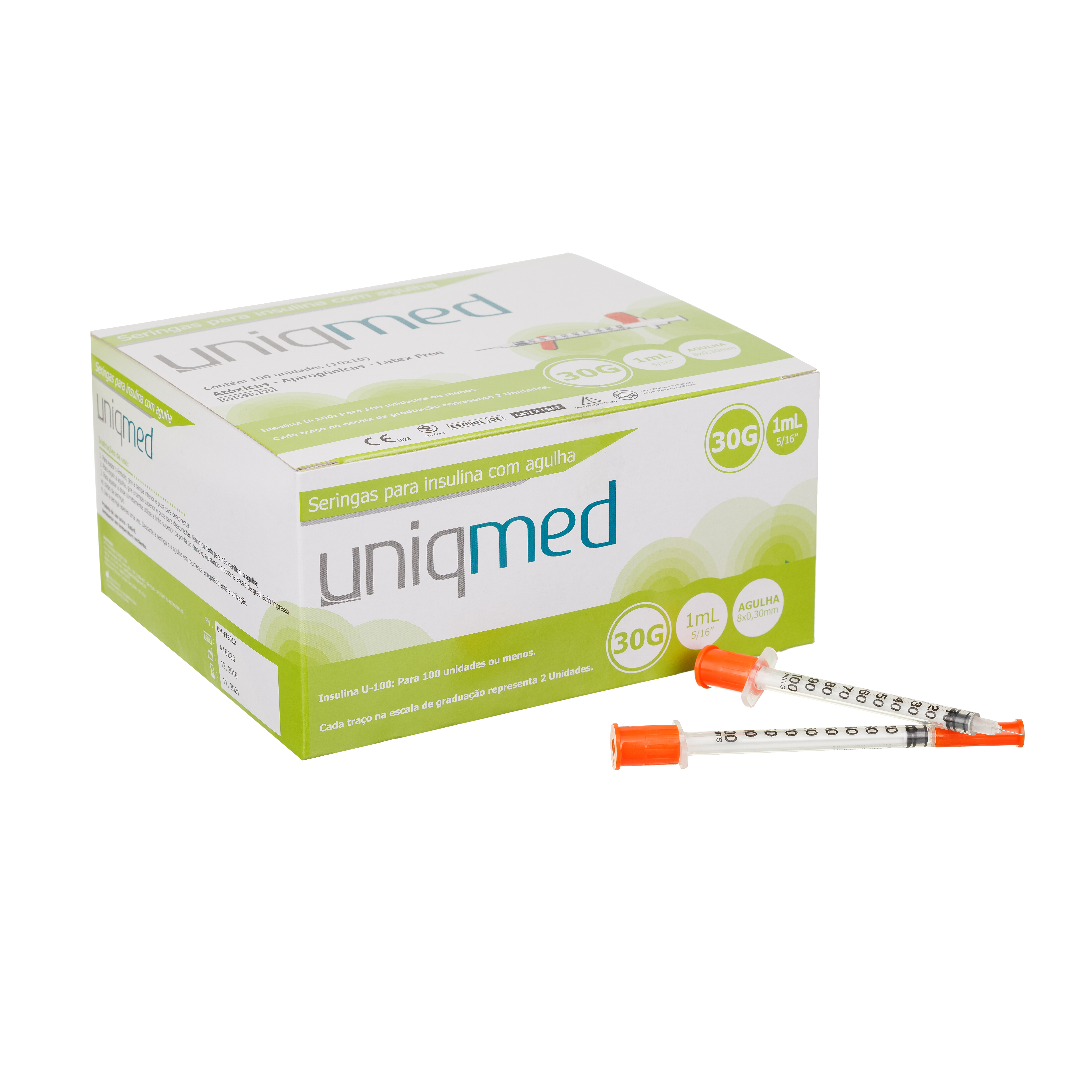SERINGAS PARA INSULINA COM AGULHA – 1,0ML 30G